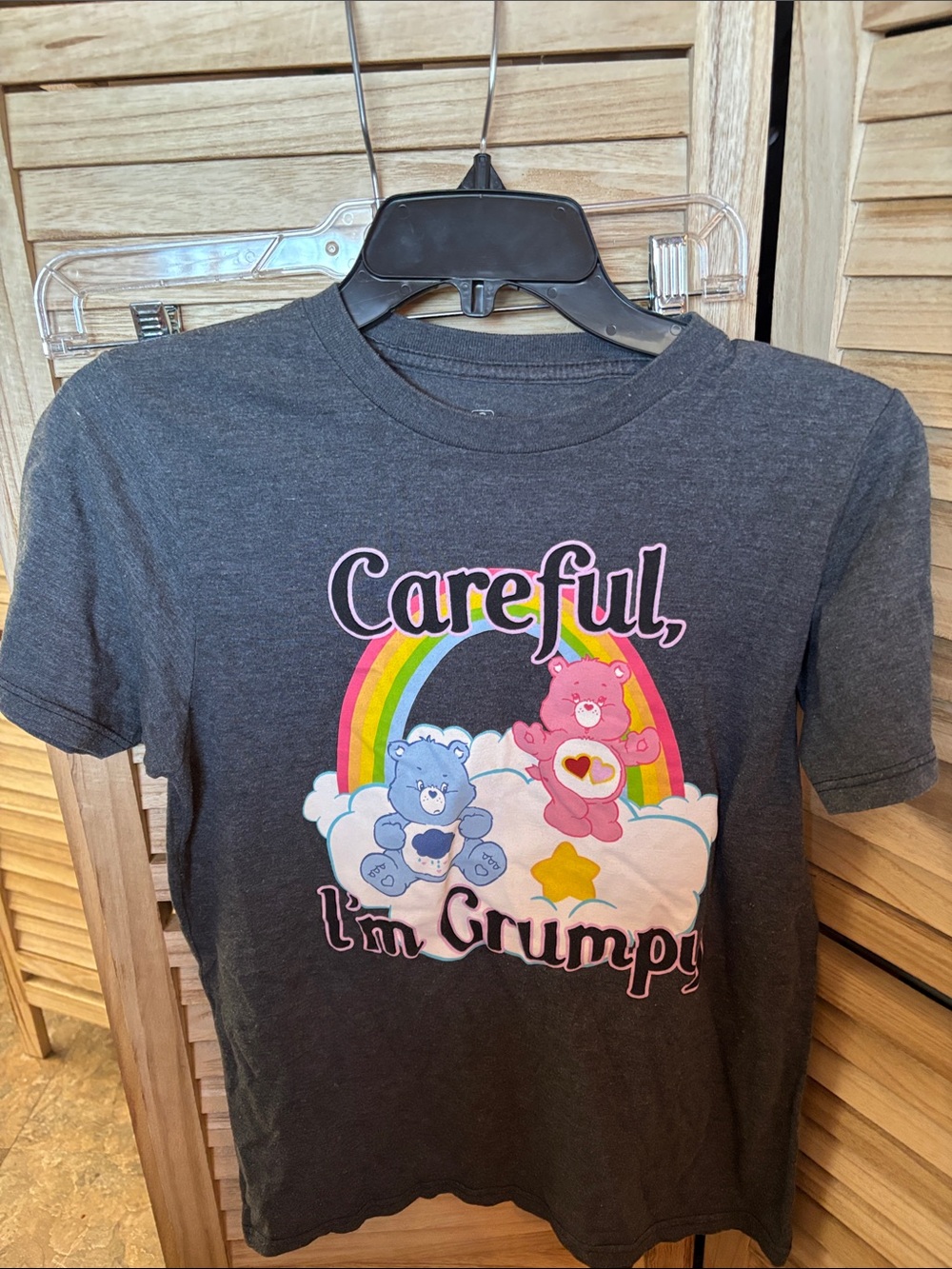 Ripple Junction Dark Gray Care Bears Graphic Tee Small